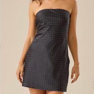 Altar'd State Black Strapless Dress with tiny rhinestones